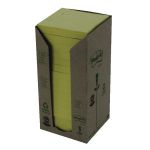 Post-it Notes Recycled Tower Pack 76 x 76mm Canary Yellow (Pack of 16) 654-1T