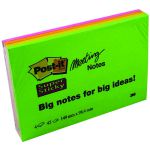 Post-it Super Sticky Meeting Notes 149x98mm Neon Assorted (Pack of 4) 6445-4SS