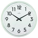 Acctim Orion Silent Sweep Wall Clock 320mm Chrome/White 21287