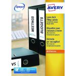 Avery Lever Arch Filing Labels Inkjet 200mm x 60mm (Pack of 100) J8171-25