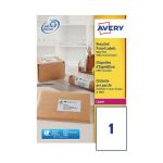 Avery Recycled Laser White Parcel Label 199.6 x 289.1mm 1 Per Sheet (Pack of 100) LR7167-100