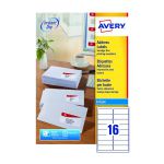 Avery White Inkjet Address Labels 99.1 x 33.9mm 16 Per Sheet (Pack of 1600) J8162-100