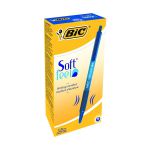 Bic SoftFeel Clic Retractable Ballpoint Pen Blue (Pack of 12) 837398