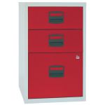 Bisley 3 Drawer A4 Home Filer Grey/Red PFA3-8794