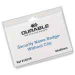 Durable Security Badge 60x90mm Clear (Pack of 20) 8135/19