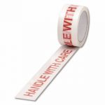 White/Red Polypropylene Tape Printed Handle With Care 50mmx66m (Pack of 6) 70581500