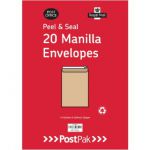 Envelopes C5 Peel & Seal Manilla 115Gsm (Pack of 20) POF27424