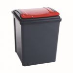 VFM Recycling Bin With Lid Red 50L 384289