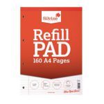 Silvine Ruled Margin Punched Headbound Refill Pad 160 Pages A4 Pad (Pack of 6) A4RPFM