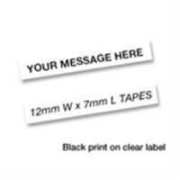 Dymo Tape 12mm x 7m Black on Clear