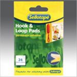 Sellotape Sticky Velcro 24 Hook/Loop Tabs