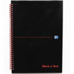 Black n Red Recycled Wirebound Hardback Book A4 Feint-Ruled 140 Pages