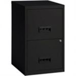 2 Drawer A4 Filing Cabinet - Black 40W x 40D x 66H cm